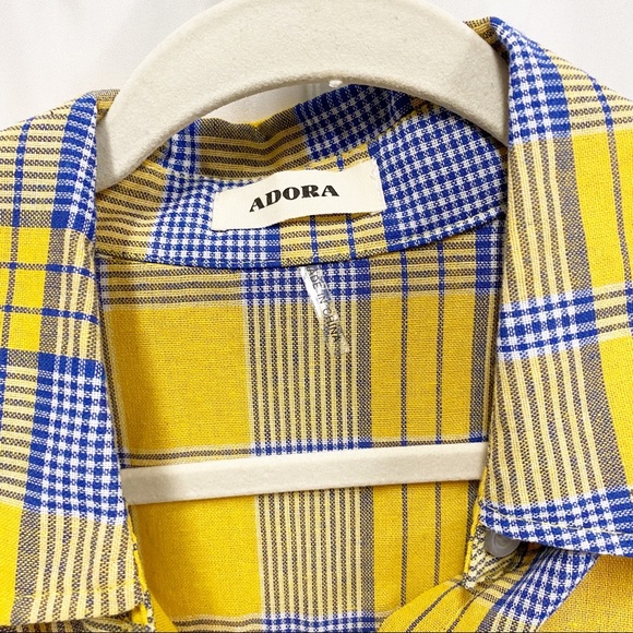 Plaid Yellow & Blue Button Down Shirt - Picture 2 of 10